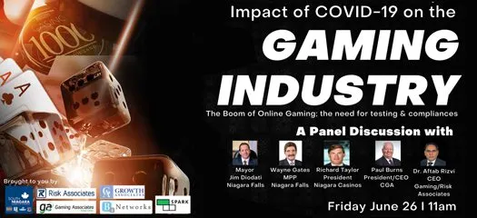 The Impact of COVID-19 on Gaming Industry - Gaming Associates Logo Mockup - Gaming Associates delivers ISO-accredited online game testing, compliance & certification services for iGaming, trusted in 40+ jurisdictions.