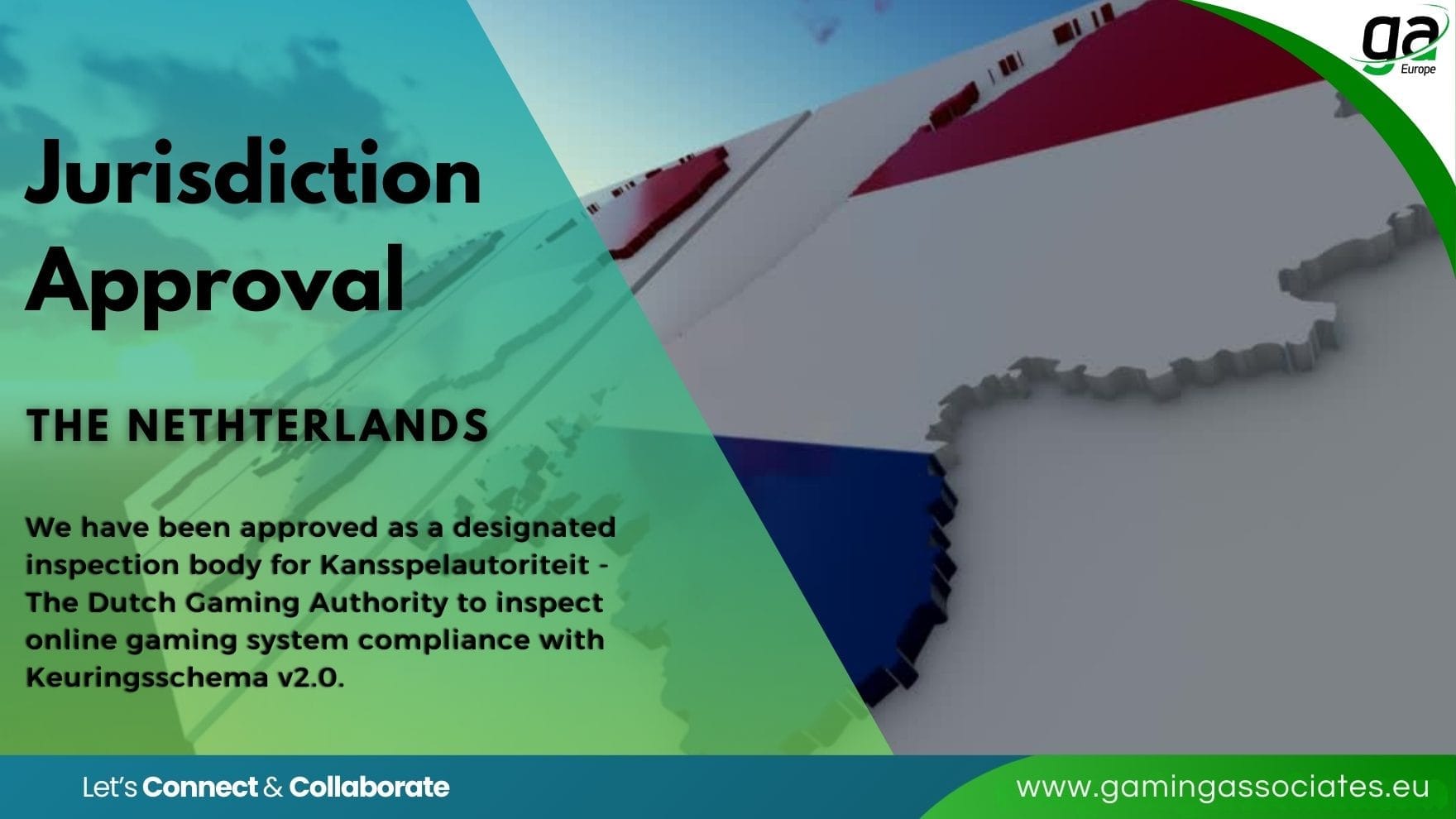GA Approved by the Netherlands' Ministry of Justice and Security as a Designated Inspection Body for Online Gambling Operators and Suppliers